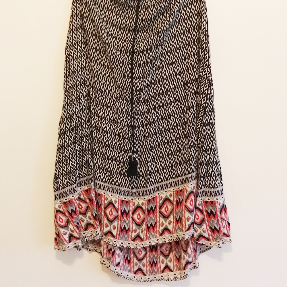 Patterned Maxi Skirt with Tassel